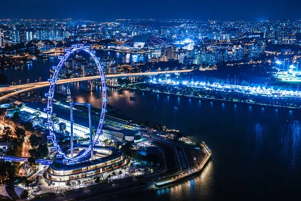 Marina Bay Sands Night View Observatory Singapore — стокове фото