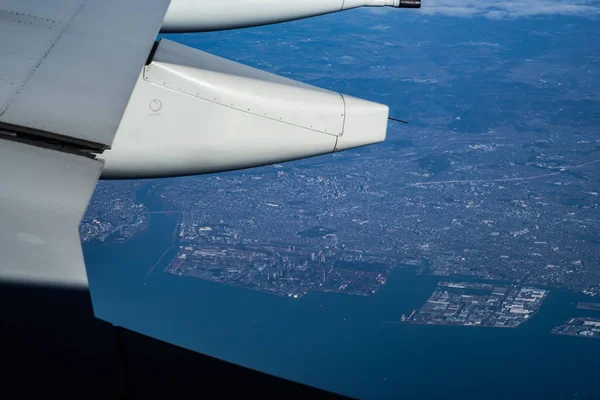 Paisaje Urbano Kobe Visto Desde Avión — Foto de Stock