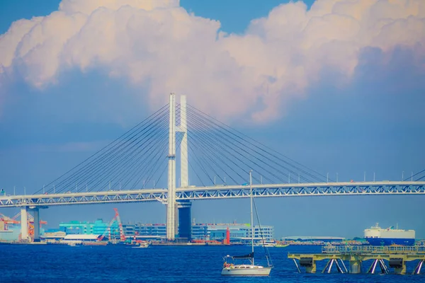 Puente Bahía Yokohama Cielo Verano —  Fotos de Stock