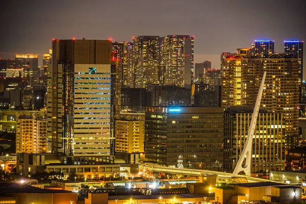 Nattutsikt Över Tokyo Sett Utifrån Odaiba Tokyo — Stockfoto