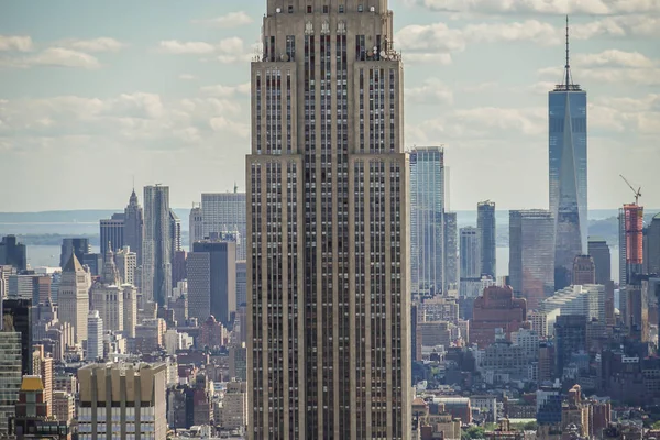 Widok Rockefeller Center Szczyt Skały Empire State Building — Zdjęcie stockowe