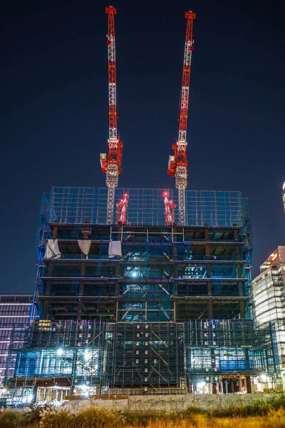 Stavba Kancelářské Budovy Minato Mirai Jokohama — Stock fotografie