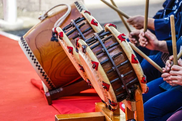 Kép Emberek Játszani Taiko — Stock Fotó