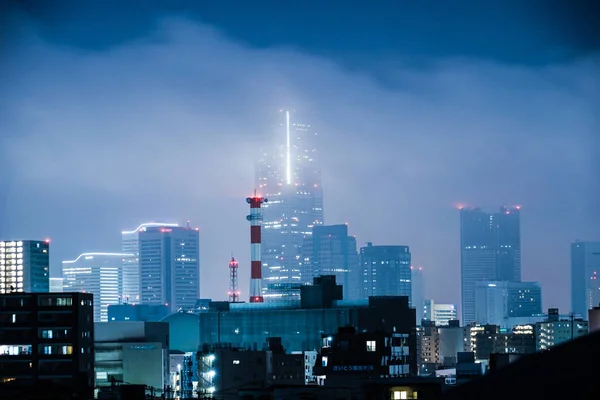 Enveloppé Dans Brouillard Yokohama Landmark Tower — Photo