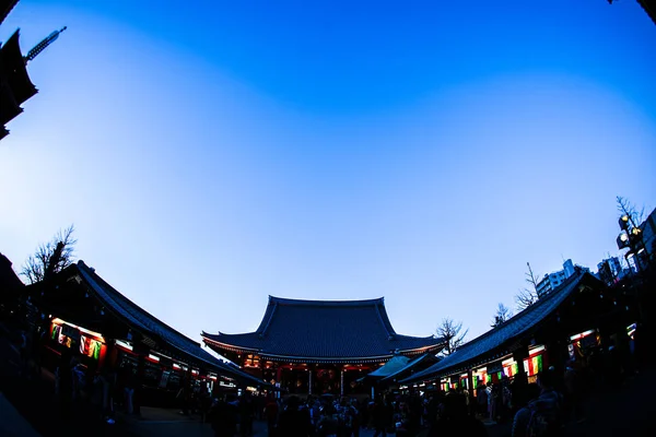 Tokyo Sensoji Ναός Και Μπλε Ουρανός — Φωτογραφία Αρχείου