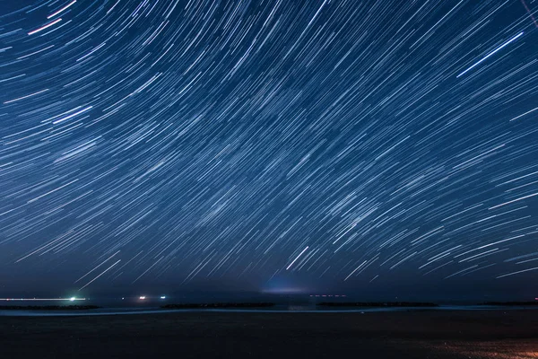 Minutes Star Trajectory Sendai Arahama Coast — Stock Photo, Image