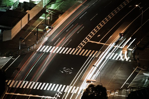 Yokohama Minato Mirai Της Κυκλοφορίας Νύχτα — Φωτογραφία Αρχείου