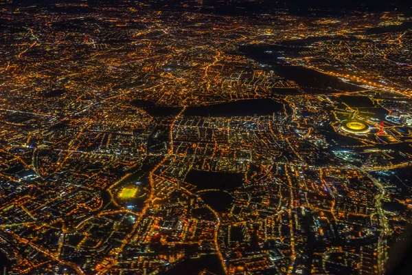London Night View Seen Airplane — ストック写真