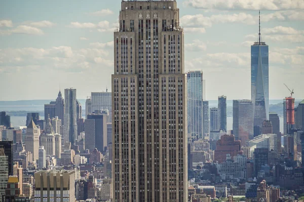 Θέα Από Rockefeller Center Κορυφή Του Βράχου Empire State Building — Φωτογραφία Αρχείου