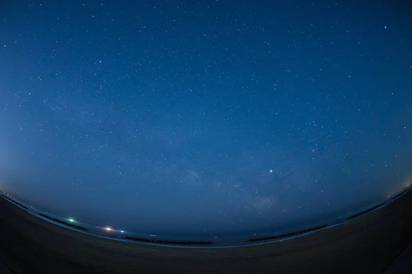 Звездное Небо Видимое Побережья Сендай Арахама — стоковое фото