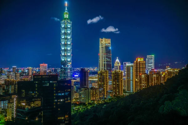Taipei Nacht Uitzicht Vanaf Xiangshan Taipei — Stockfoto