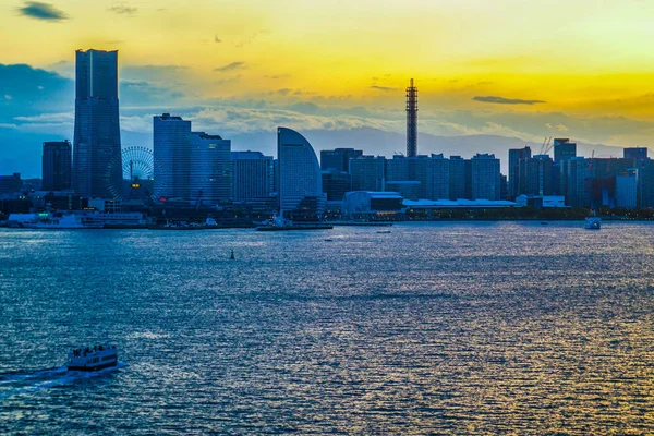Yokohama Minato Mirai Stadsbild Synlig Från Yokohama Sky Walk — Stockfoto
