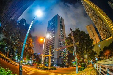 Tokyo Shinjuku gökdelenler gece görüşü