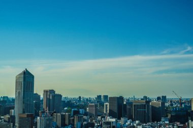 Tokyo şehir manzarası Dünya Ticaret Merkezi 'nden (Deniz kenarında) görülüyor)