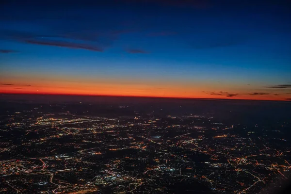 Londra Gece Görüşü Bir Uçaktan Görüldüğü Gibi — Stok fotoğraf