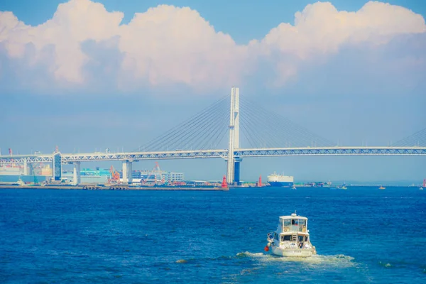 Puente Bahía Yokohama Cielo Verano —  Fotos de Stock