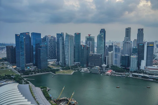 Groep Van Gebouwen Zichtbaar Vanaf Marina Bay Sands Lookout — Stockfoto