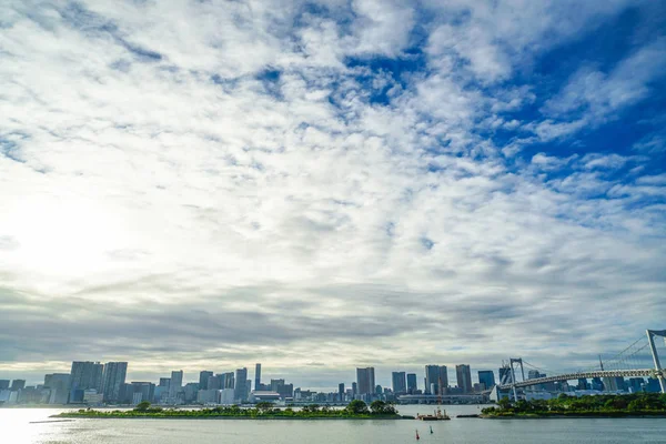 Tokyo Skyline Von Odaiba Aus Gesehen — Stockfoto