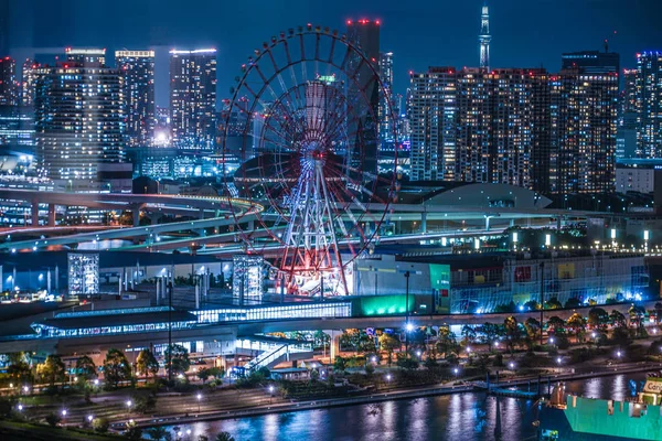 Νυχτερινή Θέα Του Τόκιο Από Την Οντάιμπα Του Τόκιο — Φωτογραφία Αρχείου