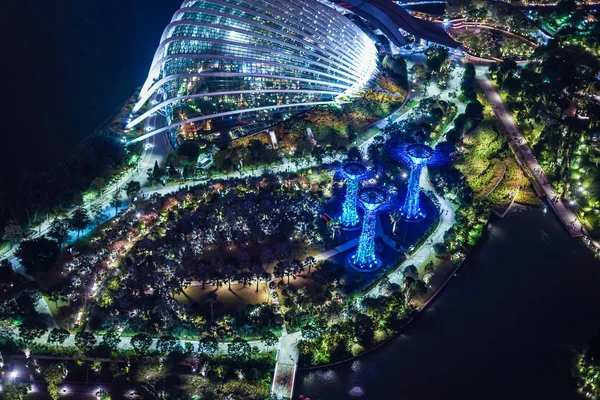 Marina Bay Sands Nattutsikt Från Observatoriet Singapore — Stockfoto