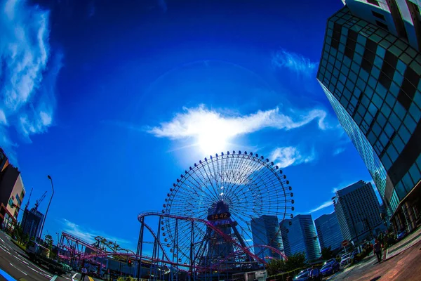 Céu Yokohama Cosmo World Bom Tempo — Fotografia de Stock