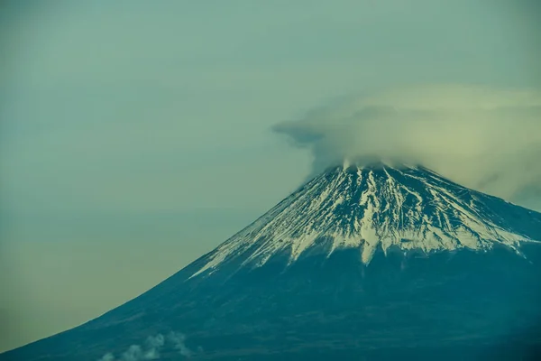 Schornstein Des Mount Fuji Und Fabrik — Stockfoto