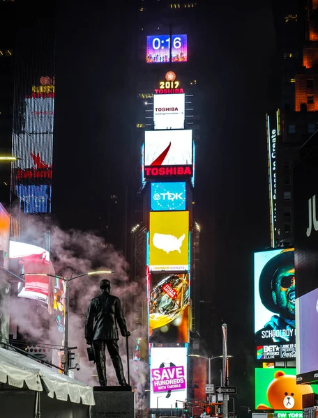 Vista Nocturna Del New York Times Square Timessquare — Foto de Stock