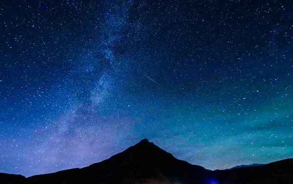 Mountain silhouette and starry sky (Iceland)