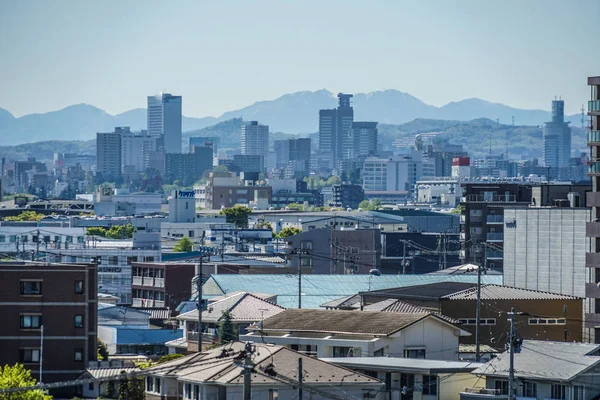 Miyagi Prefectuur Sendai City Skyline Vanuit Arai Richting — Stockfoto