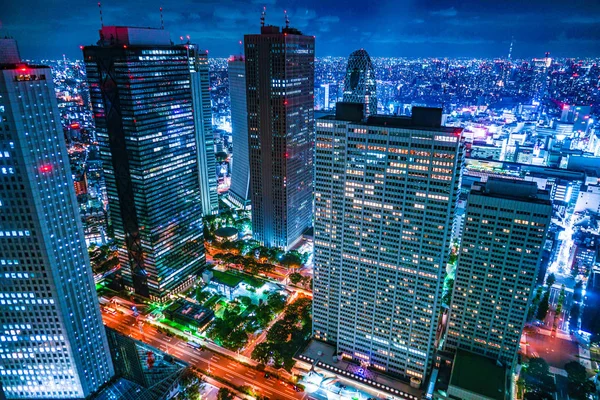 Vista Nocturna Tokio Vista Desde Plataforma Observación Del Edificio Del —  Fotos de Stock