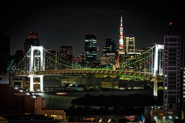 Noční Pohled Tokio Odaiby Tokiu — Stock fotografie