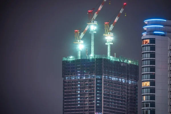 High Rise Building Construction Site Yokohama Minato Mirai — ストック写真