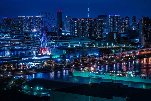 Nattutsikt Över Tokyo Sett Utifrån Odaiba Tokyo — Stockfoto