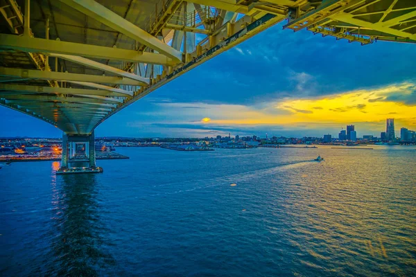 Porto Yokohama Visibile Yokohama Bay Bridge Skywalk — Foto Stock