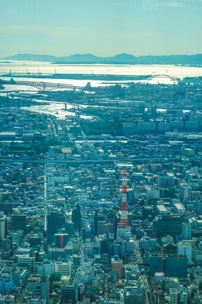 大阪市从安本纳巴希航站楼的景观 — 图库照片