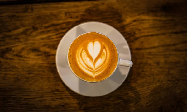 Latte Latte Art Kép — Stock Fotó