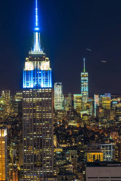 Empire State Binası Rockefeller Merkezi Gözlem Güvertesi Nden Alındı — Stok fotoğraf
