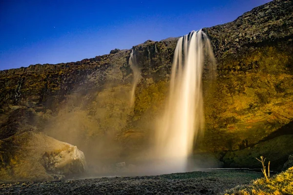 Seljalandsfoss Des Wasserfalls Island — Stockfoto