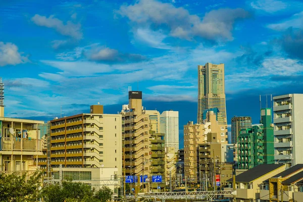 Sky Yokohama Stad Och Falla — Stockfoto