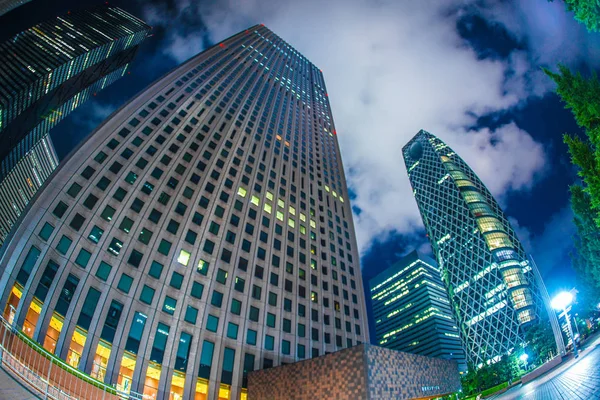 Tokio Shinjuku Rascacielos Vista Nocturna —  Fotos de Stock