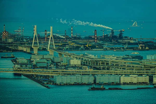 Città Yokohama Tramonto Visti Dal Ponte Osservazione Della Yokohama Landmark — Foto Stock