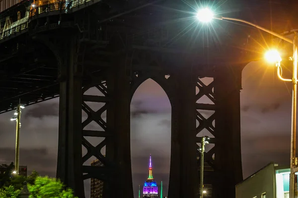 Empire State Building Seen Manhattan Bridge — Stock Photo, Image