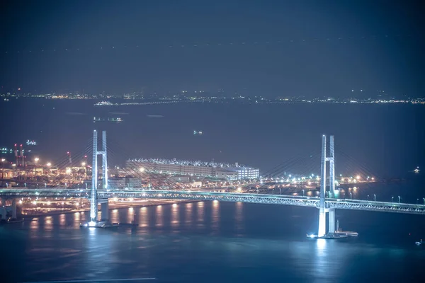 Bay Bridge Widziany Yokohama Landmark Tower — Zdjęcie stockowe