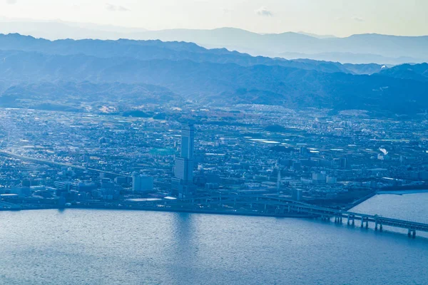 Paisagem Urbana Osaka Vista Avião — Fotografia de Stock