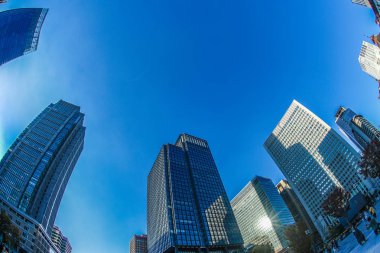 Tokyo Marunouchi iş yeri ve ofis binalarının görüntüsü