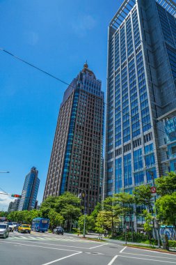 Tayvan Tayvan şehri ve mavi gökyüzü