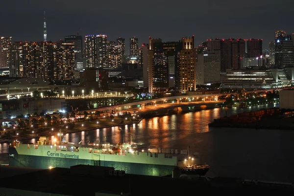 Vista Noturna Tóquio Vista Odaiba Tóquio — Fotografia de Stock