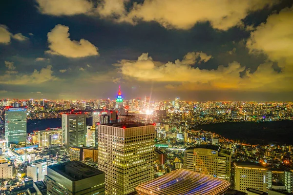 Vista Nocturna Tokio Vista Desde Plataforma Observación Del Edificio Del —  Fotos de Stock