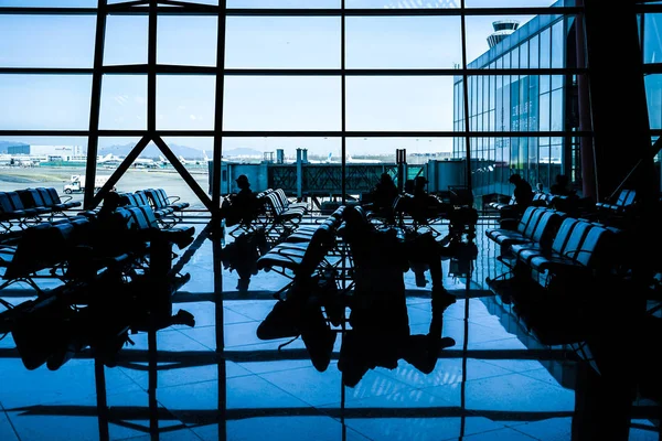 Waiting Room Silhouette Beijing International Airport — Stock Photo, Image