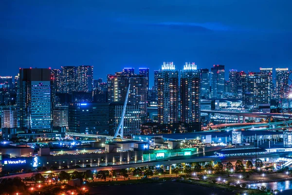 Vista Noturna Tóquio Vista Odaiba Tóquio — Fotografia de Stock